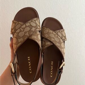 Coach Women's Tan and Brown Sandals